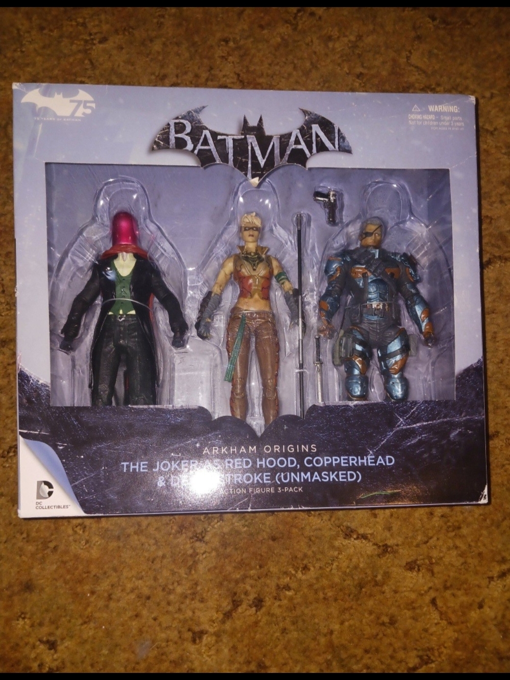 DC  Batman Arkham Origins 3-Pack Action Figures: Joker as Red Hood, Copper